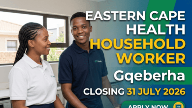Eastern Cape Health Household Worker – Gqeberha – Closing 31 July 2026