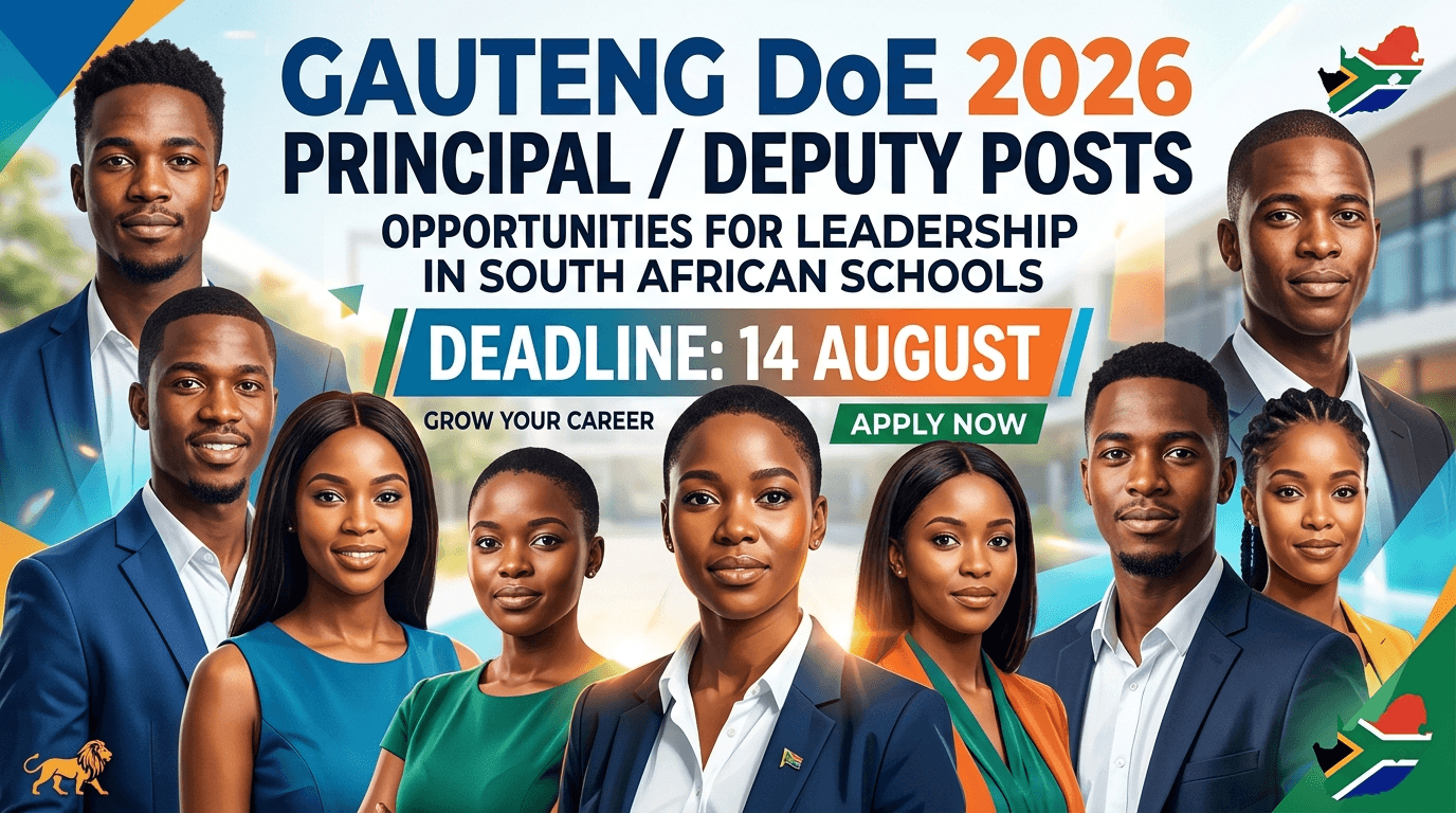 Gauteng DoE 2026 Principal/Deputy Posts – 14 Aug deadline