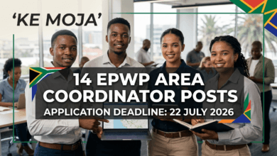 Ke Moja: 14 EPWP Area Coordinator posts – deadline 22 July 2026