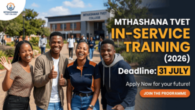 Mthashana TVET In-Service Training (2026) – Deadline 31 July