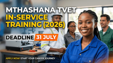 Mthashana TVET In-Service Training (2026) – Deadline 31 July