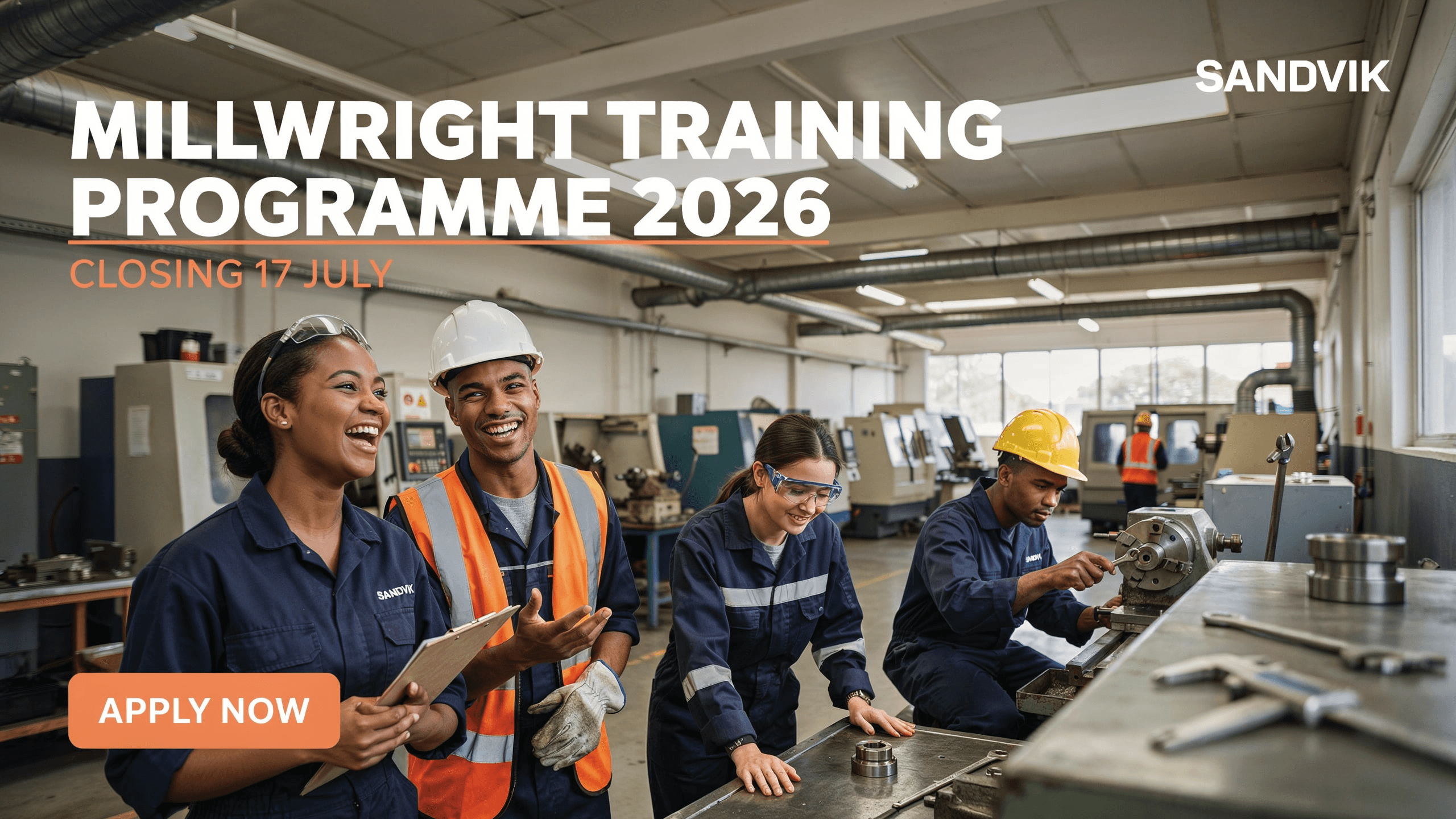 Sandvik Millwright Training Programme 2026 – Closing 17 July