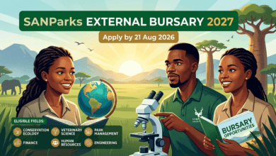 SANParks External Bursary 2027 – Apply by 21 Aug 2026 (Fields)