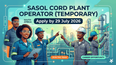 Sasol Cord Plant Operator (Temporary) – Apply by 29 July 2026