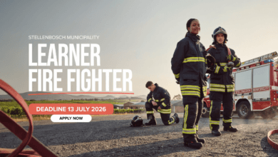 Stellenbosch Municipality Learner Fire Fighter – deadline 13 July 2026
