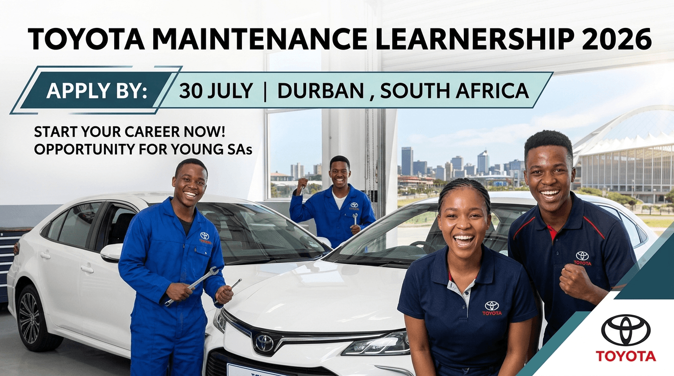 Toyota Maintenance Learnership 2026 – Apply by 30 July, Durban
