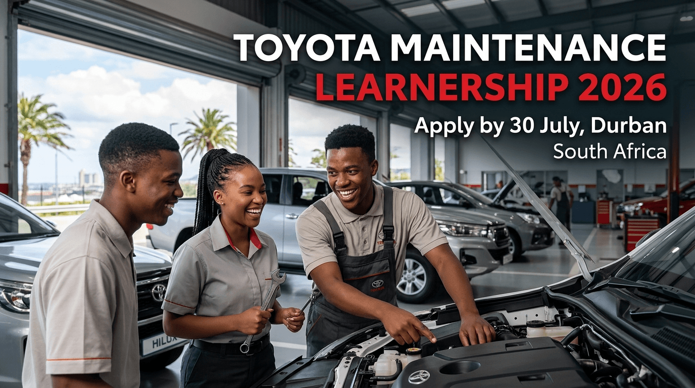 Toyota Maintenance Learnership 2026 – Apply by 30 July, Durban