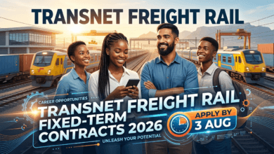 Transnet Freight Rail fixed‑term contracts 2026 – apply by 3 Aug