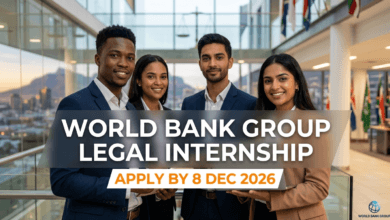World Bank Group Legal Internship – Apply by 8 Dec 2026