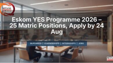 Eskom YES Programme 2026 – 25 Matric Positions, Apply by 24 Aug
