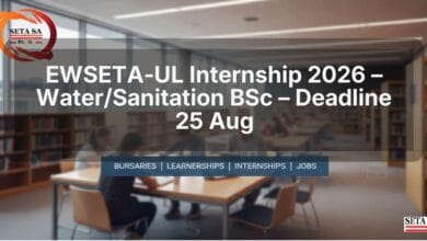 EWSETA‑UL Internship 2026 – Water/Sanitation BSc – Deadline 25 Aug