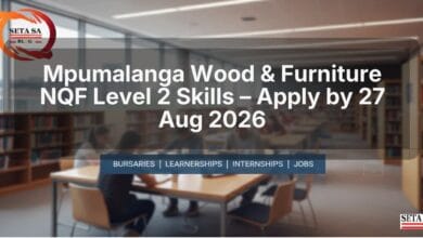 Mpumalanga Wood & Furniture NQF Level 2 Skills – Apply by 27 Aug 2026