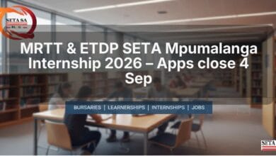 MRTT & ETDP SETA Mpumalanga Internship 2026 – Apps close 4 Sep