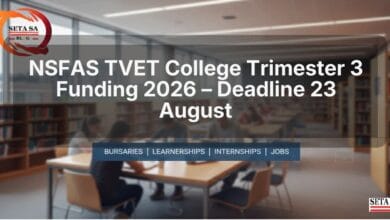 NSFAS TVET College Trimester 3 Funding 2026 – Deadline 23 August