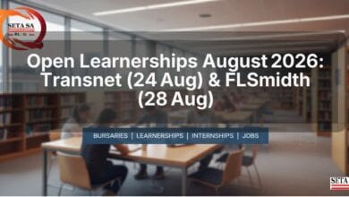 Open Learnerships August 2026: Transnet (24 Aug) & FLSmidth (28 Aug)