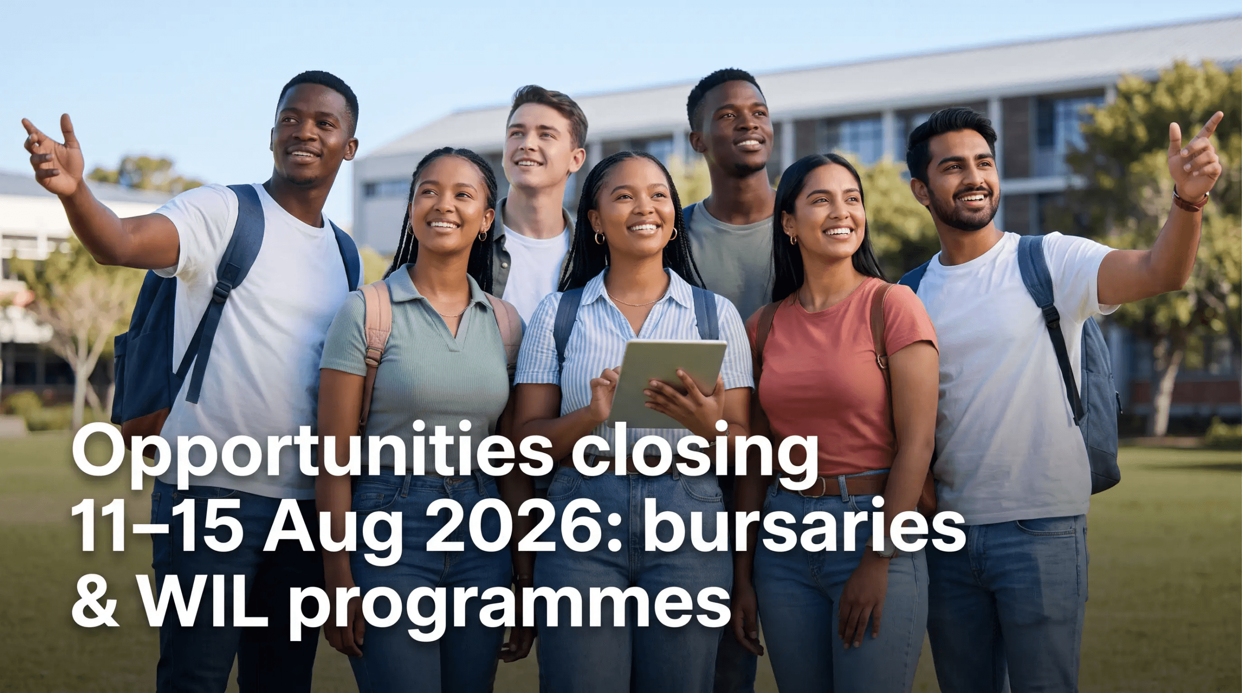 Opportunities closing 11‑15 Aug 2026: bursaries & WIL programmes