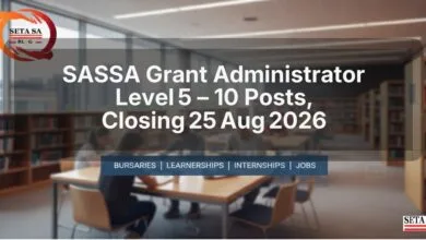 SASSA Grant Administrator Level 5 – 10 Posts, Closing 25 Aug 2026