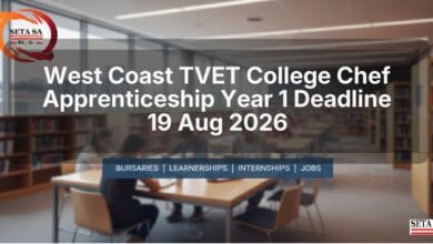 West Coast TVET College Chef Apprenticeship Year 1 Deadline 19 Aug 2026
