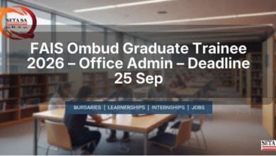 FAIS Ombud Graduate Trainee 2026 – Office Admin – Deadline 25 Sep