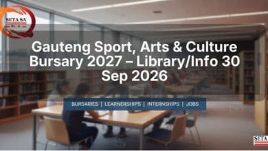 Gauteng Sport, Arts & Culture Bursary 2027 – Library/Info 30 Sep 2026