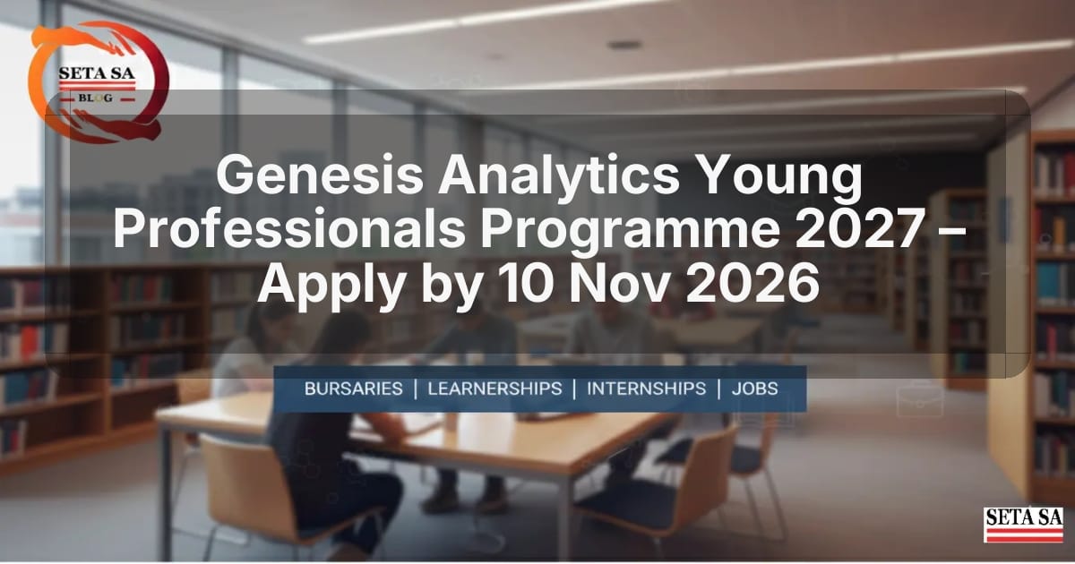 Genesis Analytics Young Professionals Programme 2027 – Apply by 10 Nov 2026
