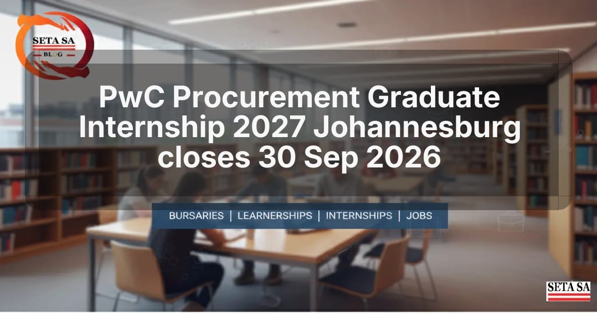 PwC Procurement Graduate Internship 2027 Johannesburg closes 30 Sep 2026