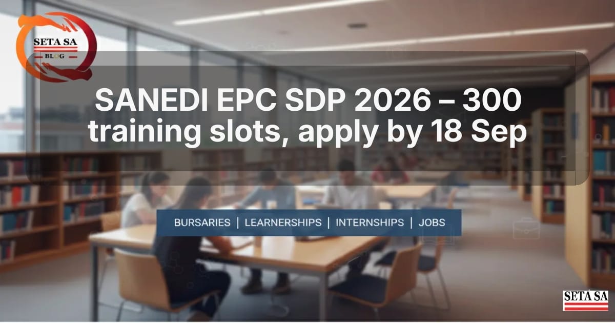 SANEDI EPC SDP 2026 – 300 training slots, apply by 18 Sep