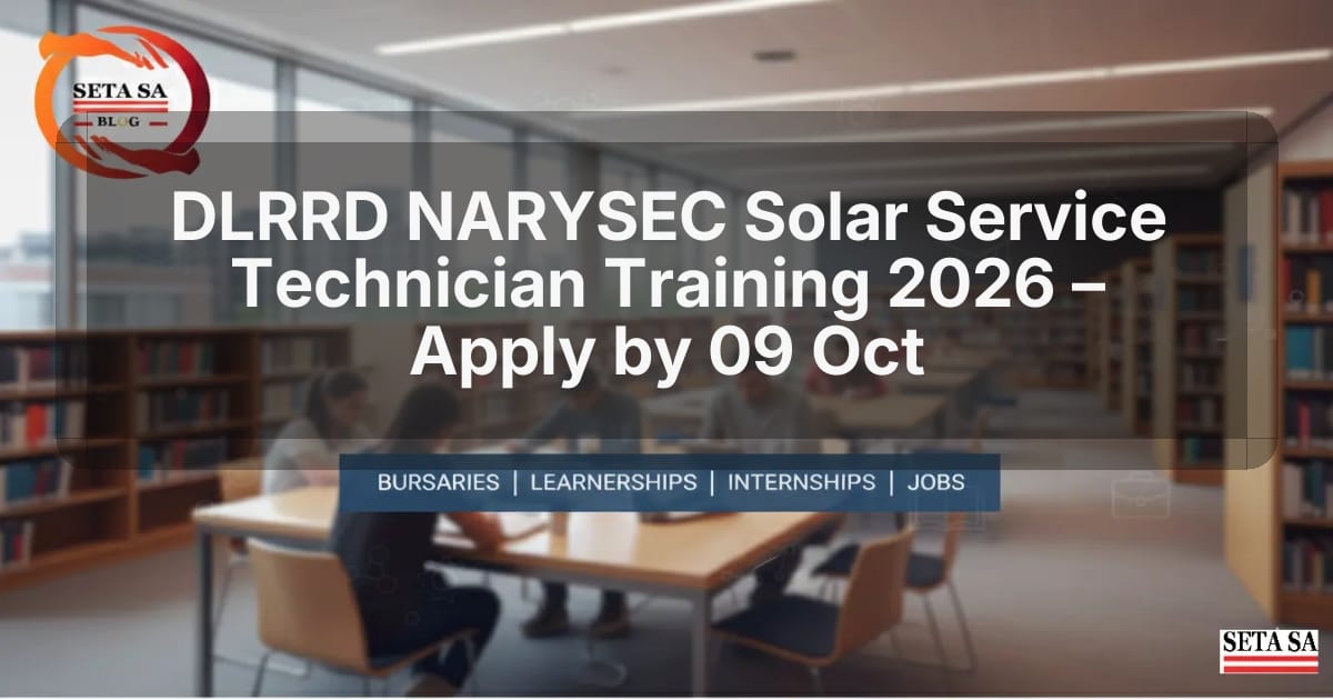 DLRRD NARYSEC Solar Service Technician Training 2026 – Apply by 09 Oct